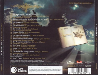 E NOMINE DAS TESTAMENT [GEMAN BONUS TRACKS] NEW CD