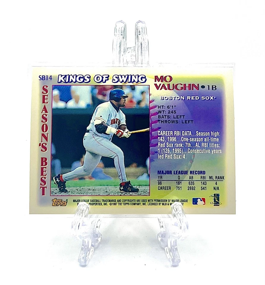LOT OF 6 INSERT CARDS 1997 Topps MLB SEASON'S BEST FOIL ALBERT BELLE MO VAUGHN - Image 4 of 4