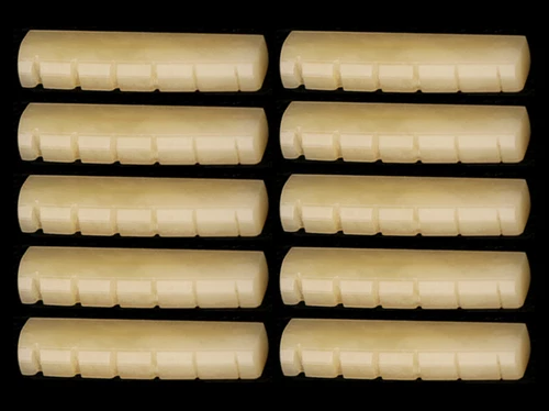 10x Unbleached Bone Nut Guitar 1-11/16"x15/64"x3/8"(43x6x9mm) E-E:   1.417"(36mm