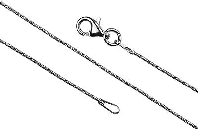 925 Sterling Silber rhodiniert 0,8 mm Funken Kette Halskette Made in ITALY