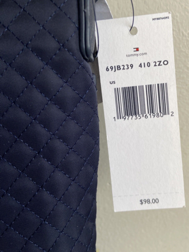 NWT Tommy Hilfiger Quilted Dark Blue Lightweight crossbody Bag W/ Front Pocket - Picture 6 of 11