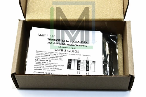 C/E-100BTX-FX-05 TRANSITION NETWORKS Media Converter 100Base-TX to 100Base-FX