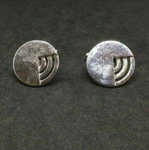 Silver Round Mod Cufflinks Swank