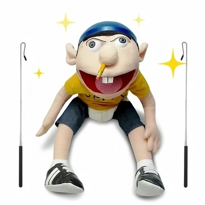 Jeffy Puppet SML with 2 Metal Rods | Jeffy Hand Plush Toy Stuffed Kids Gifts