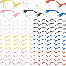 96 Pairs Clear Safety Glasses Bulk Adult Safety Goggles Unisex Eye Protection...