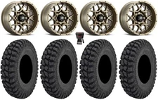 ITP Hurricane 14" Wheels Bronze 28" Warrior AT Tires Kawasaki Teryx Mule