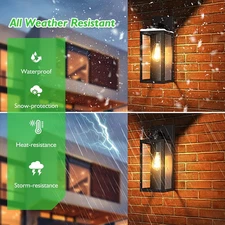 Outdoor Wall Mount Light Fixture, Exterior Wall Lantern Waterproof, Black out...