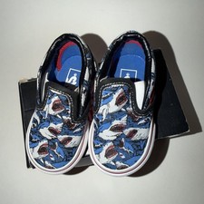 Vans Off The Wall Shark Attack Shoes Toddler Classic Slip-on Size 4 New In Box