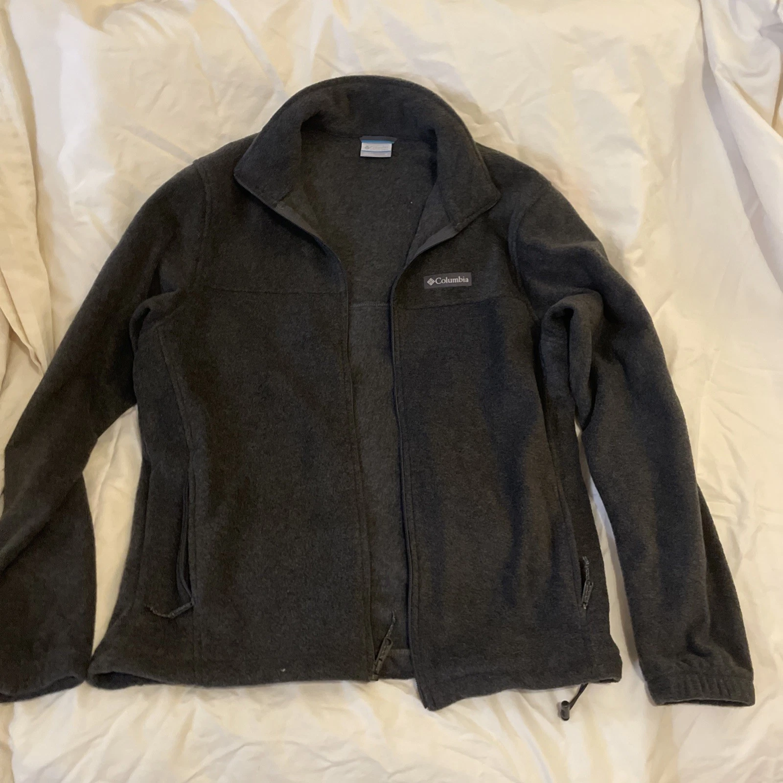 Columbia Fleece Jacket Mens Black Full Zip WM3220 Casual Hiking Outdoor