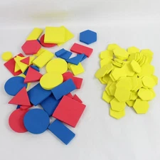 Lot of Colorful Foam Math Manipulatives Homeschool Teaching Preschool K-2