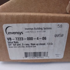 Invensys VB-7223-000-4-06 Valve Body 3/4" Full Port 