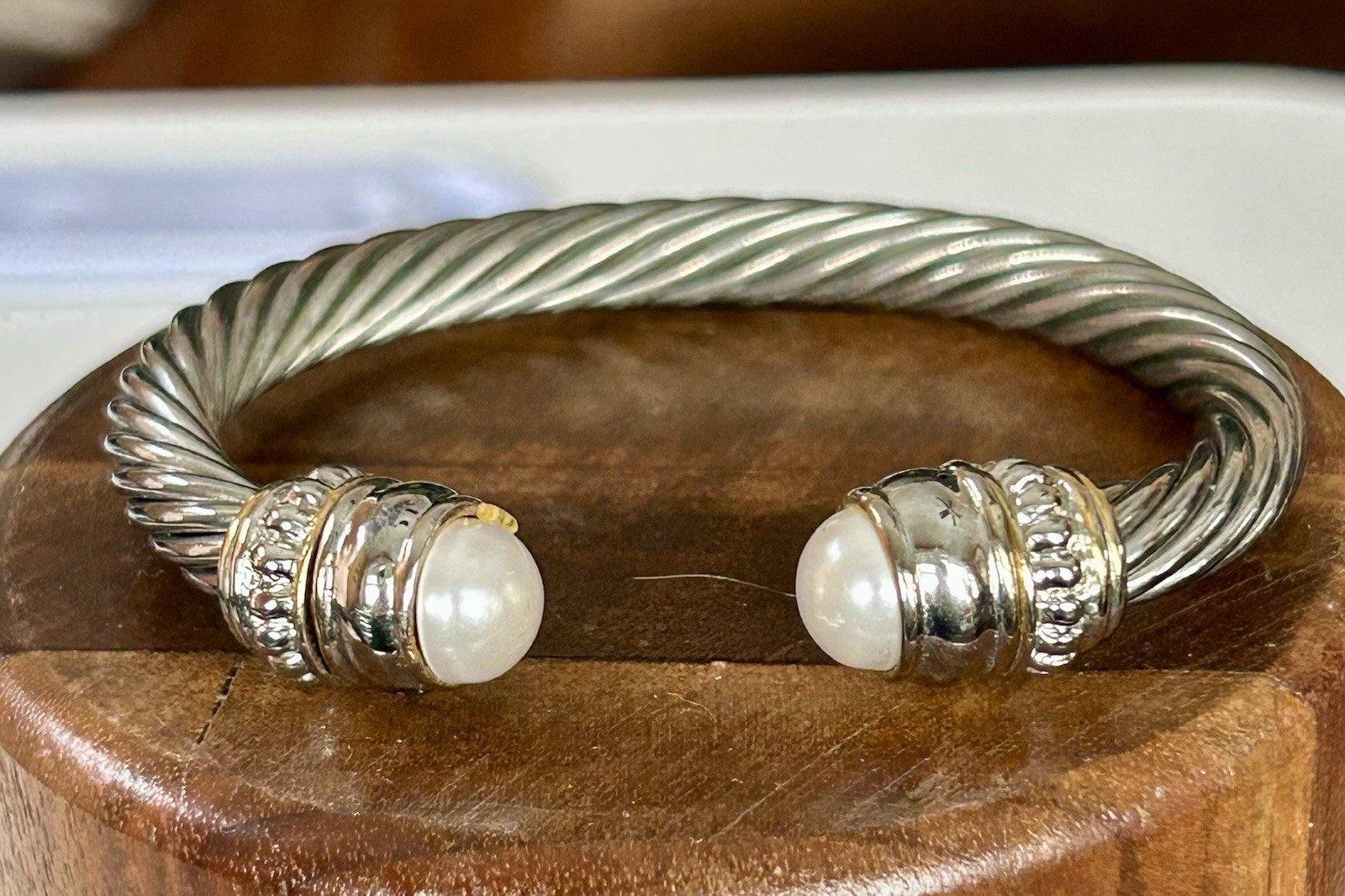 Open Cuff Bracelet With Interchangeable Jewel Tip… - image 4