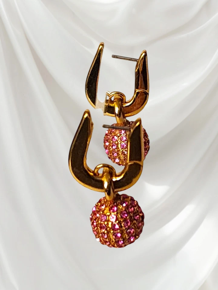 PENDIENTES ARO HUGGIE BOLA PAVÉ ROSA J CREW Foto 3 de 4