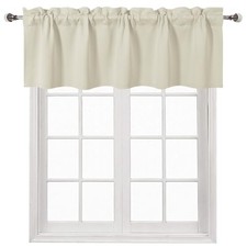 Valance for Windows Rod Pocket Thermal 60"W x 18"L Pack of 1 Light Beige