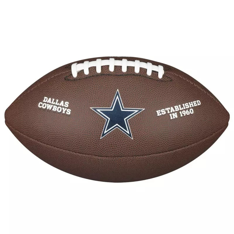 Ballon football américain NFL Dallas Cowboys Wilson taille junior grip cuir composite marron