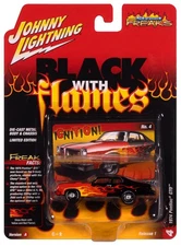 Johnny Lightning Street Freaks Black With Flames 1974 Pontiac GTO 2025 1:64 Car