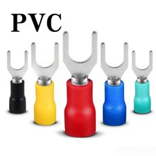 Fork Terminals Insulated Electrical Crimp Connector Terminal - Red Blue Yellow