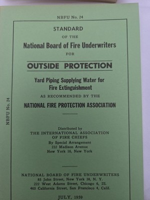 1959 NBFU No. 24 Outside Protection Yard Piping Fire Extinguishment Manual 40pp