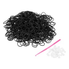 3000Pcs Loom Rubber Band Kit with 125Pcs S-Clips and 5Pcs Hook, Black