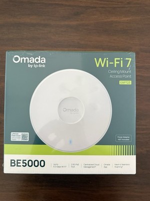 Omada by TP-Link EAP723 Wi Fi 7 BE5000 Ceiling AP PoE Mesh Cloud White
