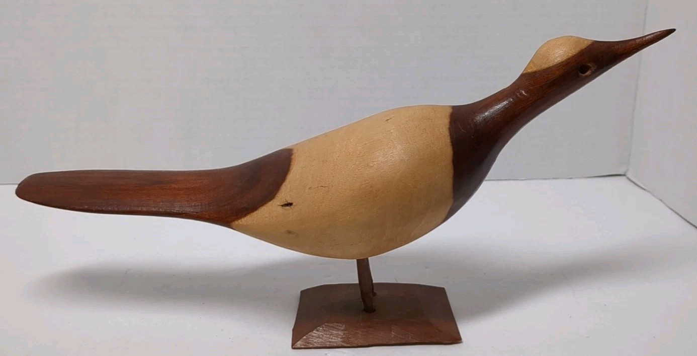 Vtg MCM Wood 2 Tone Sandpiper (Set Of 2) **READ**