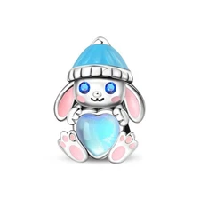 KUNSIR 925 Sterling Silver Cat Pendant Charm for Bracelet Animal Charm DIY Gifts