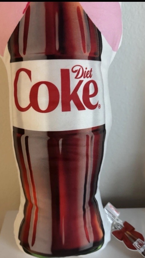 DIET COKE BOTTLE Novelty 19’ Plush Throw Pillow White NWT-TARGET COLLAB SOLD OUT