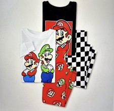 Toddler Boys 4pc Super Mario Cotton Pajama Set Red Size 5t Mario Kart Racing