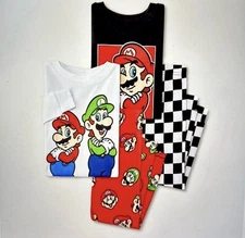 Toddler Boys 4pc Super Mario Cotton Pajama Set Red Size 5t Mario Kart Racing 