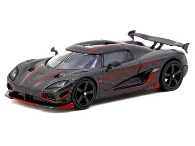 KOENIGSEGG AGERA RS BLACK CARBON 1/64 DIECAST BY TARMAC WORKS T64G