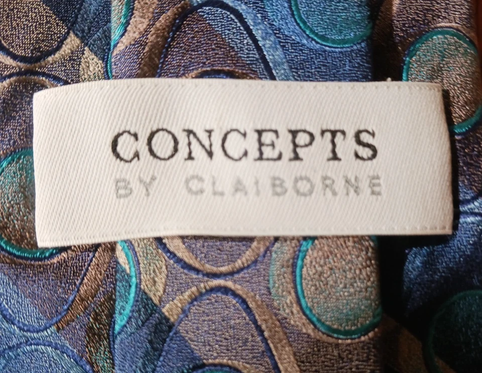 Concepts от Claiborne галстук синий Aqua золото серый абстрактный геометрический галстук, изящный!! - Изображение 3 из 4