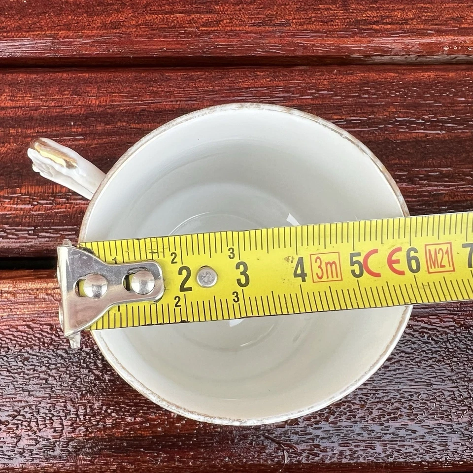 Tasse à café ancienne porcelaine fine Souvenir du Mont St Michel France vintage - Photo 3/4