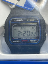 Casio F-91W Digital Quartz Watch Black Resin Strap Alarm Backlight Boxed