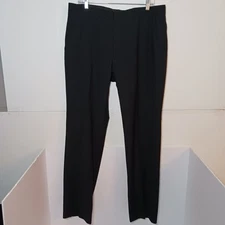 Kenneth Cole Reaction Flat Front Black Striped Dress Pants Mens Sz 36X32 LR866