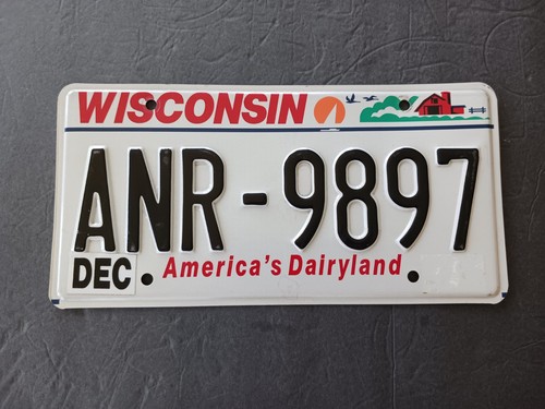 2018 Wisconsin License Plate ANR - 9897 America's Dairyland 