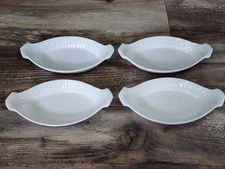 Vintage California Pottery White Au Gratin Oval Dish | Set of 4 | 849-851 | 8.5"