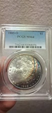1885 o morgan silver dollar PCGS MS64 toned