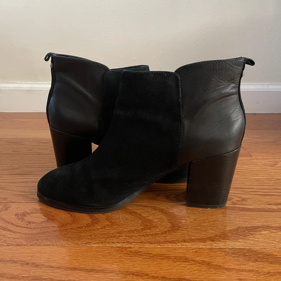 Lands’ End Leather Suede Booties Womens 10 Blk Classic Ankle Capsule Wardrobe - Image 4 of 4