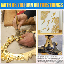 Gold Leaf Gilding Adhesive Kit, Water-Based 120ml Adhesive Glue and 120ml Var...