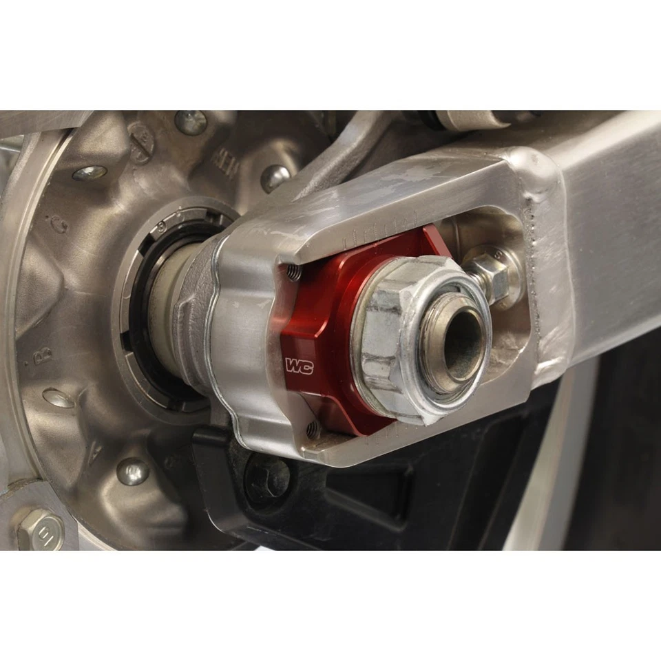 Works Connection Elite Axle Block Kit Red For HONDA CRF - Image 3 of 4