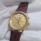 Rare Vintage Seiko 7T32-7A49 Gold-Tone Alarm Chronograph Quartz Mens Watch