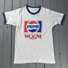 Vintage 80s Pepsi White Shirt Single Stitch Made In USA Medium