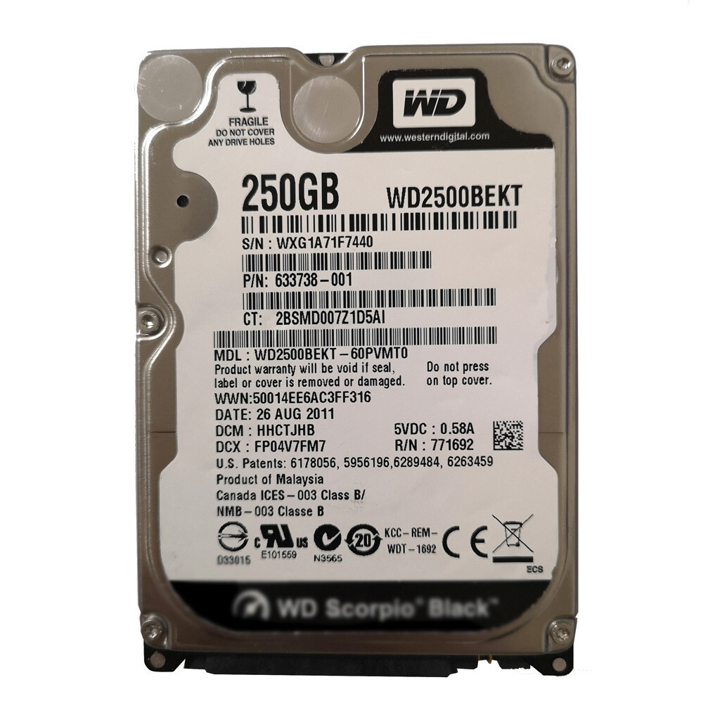 Western Digital 250GB WD2500BEKT 7200RPM SATA 2.5