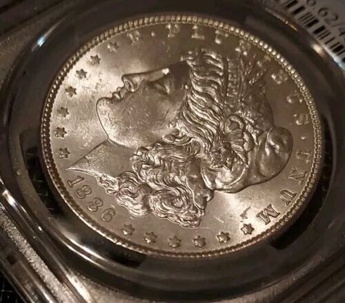 1886 P PCGS MS62 - Silver Morgan Dollar $1 US Coin - Picture 3 of 6
