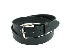 Men's Plain Black Genuine Leather Belt Removable Buckle Sizes 34 - 50 USA Made