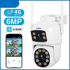 Outdoor 4G SIM Card Cameras 3K 6MP Dual Lens IP Cameras Home Security CCTV Video
