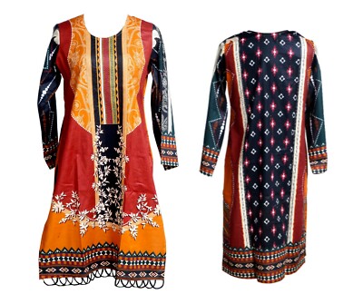 Indische Kurti pakistanische Kurta Baumwolle Digitaldruck Tunika Top Kleid KameezD für Damen