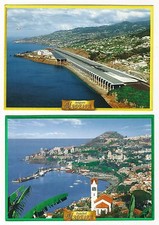 30/191 Postcard Madeira Potugal Aircraft Ships 2 x Large Format 