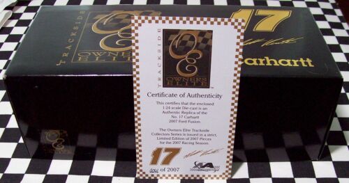 MATT KENSETH 2007 Owners Elite Trackside # 17 Carhartt Serial # 0041 / 408 Made - Picture 1 of 12