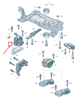 Audi Q3 Engine Mount 2013 / 2018 Petrol TFSI Genuine 5N0199262P  